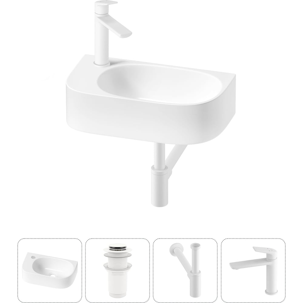 Изображение товара Комплект 4 в 1 Lavinia Boho Bathroom Sink накладная или подвесная раковина 40x22 см
