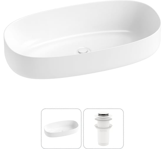 Изображение товара Комплект 2 в 1 Wellsee Lavinia Boho Bathroom Sink накладная раковина 68x36 см 3331112 20215840R