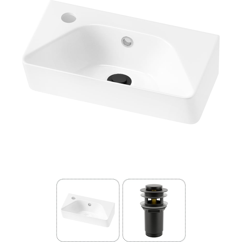 Изображение товара Комплект 2 в 1 Wellsee Lavinia Boho Bathroom Sink накладная/подвесная раковина 40x22 см 20216442R