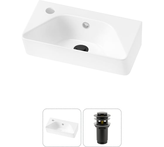 Изображение товара Комплект 2 в 1 Wellsee Lavinia Boho Bathroom Sink накладная/подвесная раковина 40x22 см 20216442R