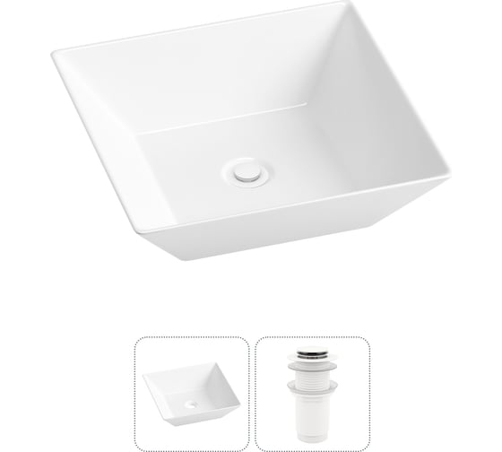Изображение товара Комплект 2 в 1 Wellsee Lavinia Boho Bathroom Sink накладная раковина 42x42 см 3331111 20215162R