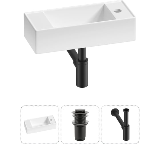 Изображение товара Комплект 3 в 1 Wellsee Lavinia Boho Bathroom Sink накладная/подвесная раковина 43x18 см 20216250R