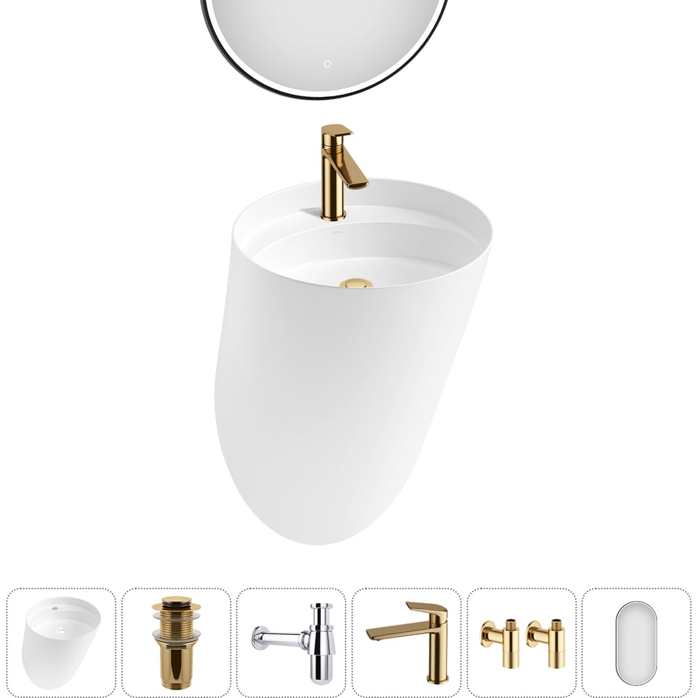 Изображение товара Набор Wellsee 6 в 1 M1 Limited Edition подвесная раковина 45 см с комплектом