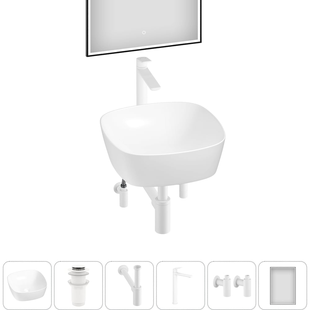 Изображение товара Набор Wellsee 6 в 1 Ground Breaking накладная раковина 40x40 см 337 20218588R