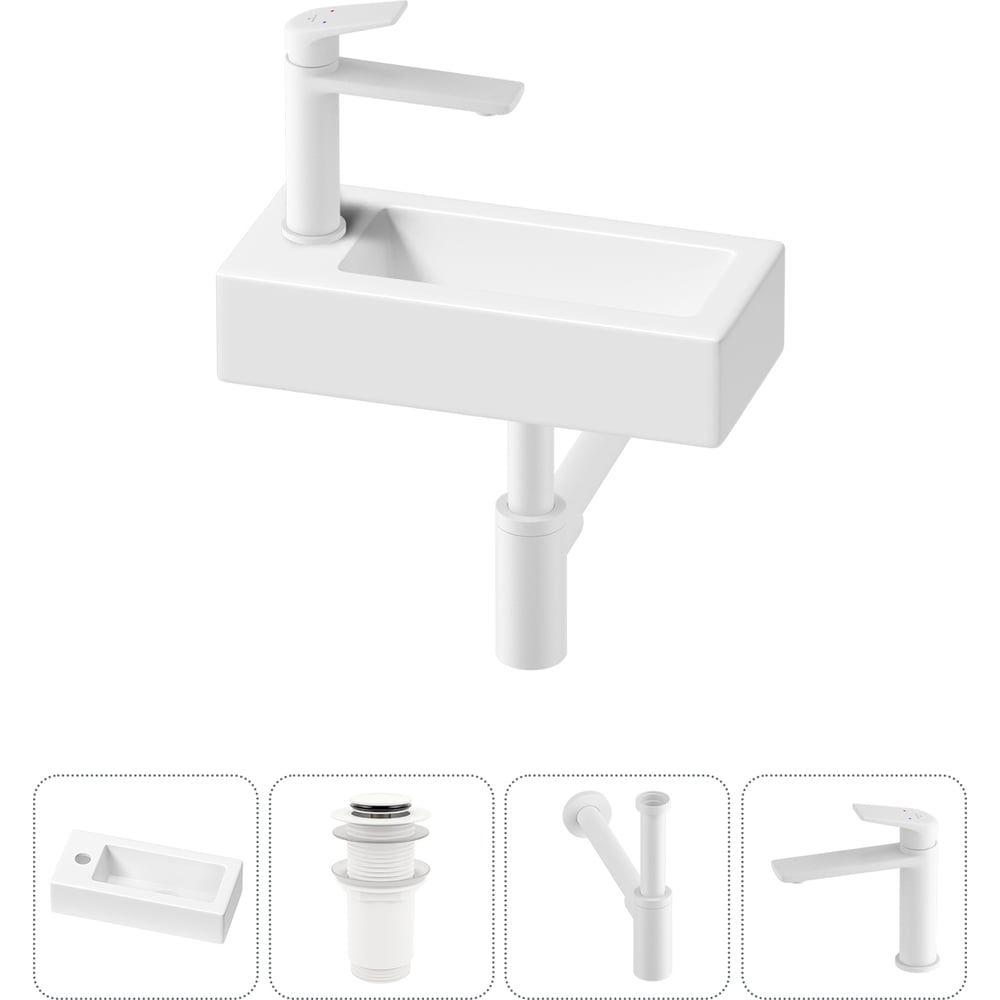 Изображение товара Комплект 4 в 1 Wellsee Lavinia Boho Bathroom Sink накладная раковина 37x18 см