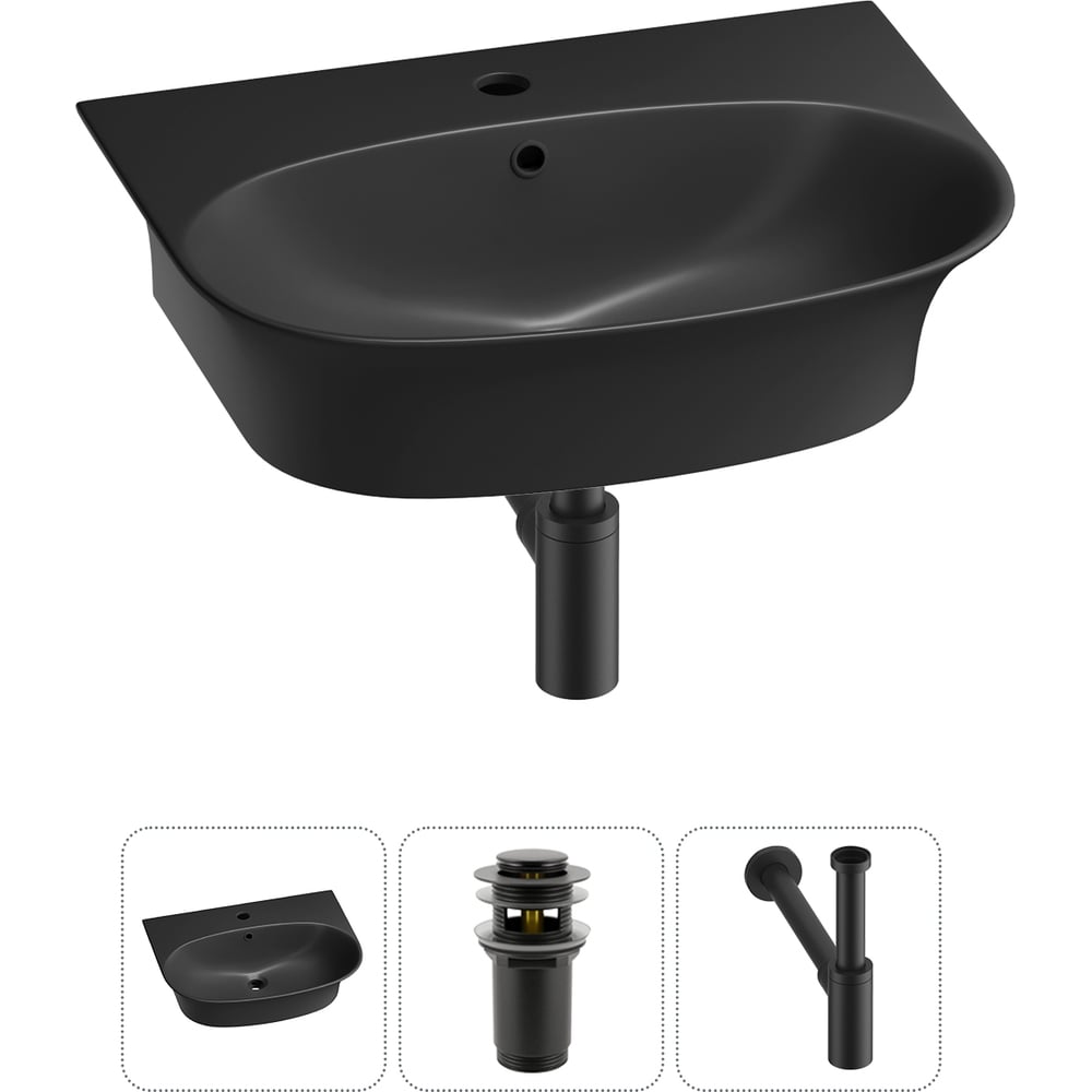 Изображение товара Комплект 3 в 1 Wellsee Lavinia Boho Bathroom Sink накладная/подвесная раковина 55x43 см 20216713R