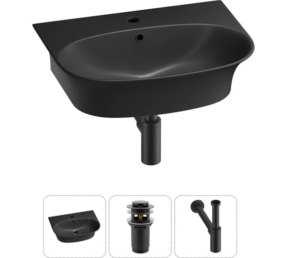 Изображение товара Комплект 3 в 1 Wellsee Lavinia Boho Bathroom Sink накладная/подвесная раковина 55x43 см 20216713R