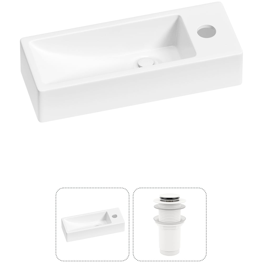 Изображение товара Комплект 2 в 1 Wellsee Lavinia Boho накладная раковина для ванной 38x14 см белая