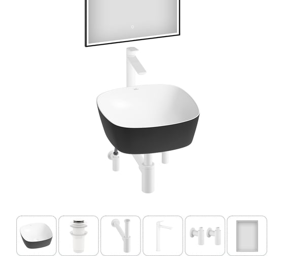 Изображение товара Набор Wellsee 6 в 1 Ground Breaking накладная раковина 40x40 см 337 20218595R