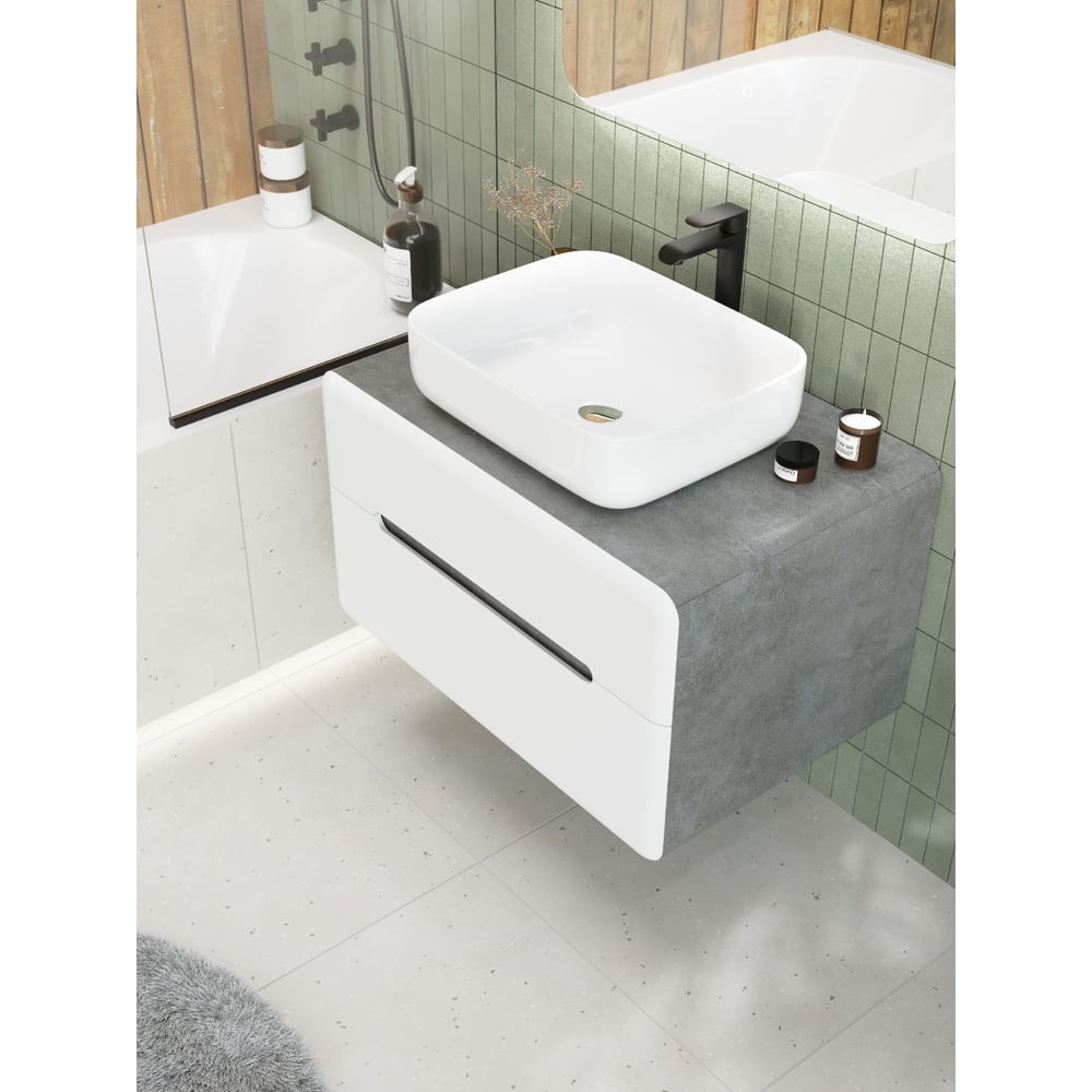 Изображение товара Подвесная база с двумя ящиками Art&Max GENOVA бетон лофт натуральный AM-Genova-800-2C-SO-LN