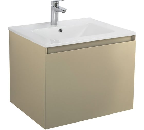 Изображение товара База под раковину подвесная с одным выкатным ящиком Art&Max LATINA Cеро-бежевый матовый AM-Latina-600-1C-SO-BGM