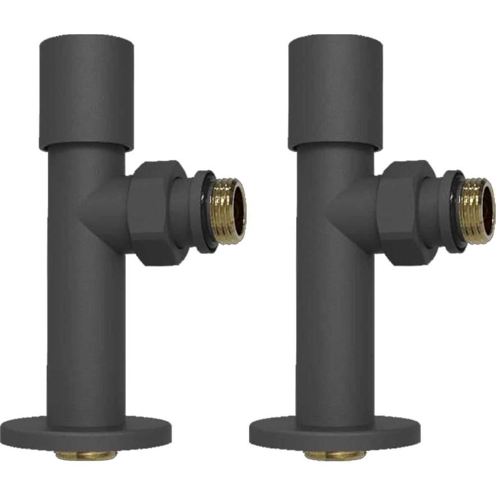 Изображение товара Комплект удлиненных радиаторных кранов VIVALDO ALRV-AT антрацит 1/2F