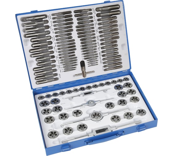 Изображение товара Набор метчиков и плашек 110 предметов М2-М18 метрическая резьба Car-tool CT-W0110