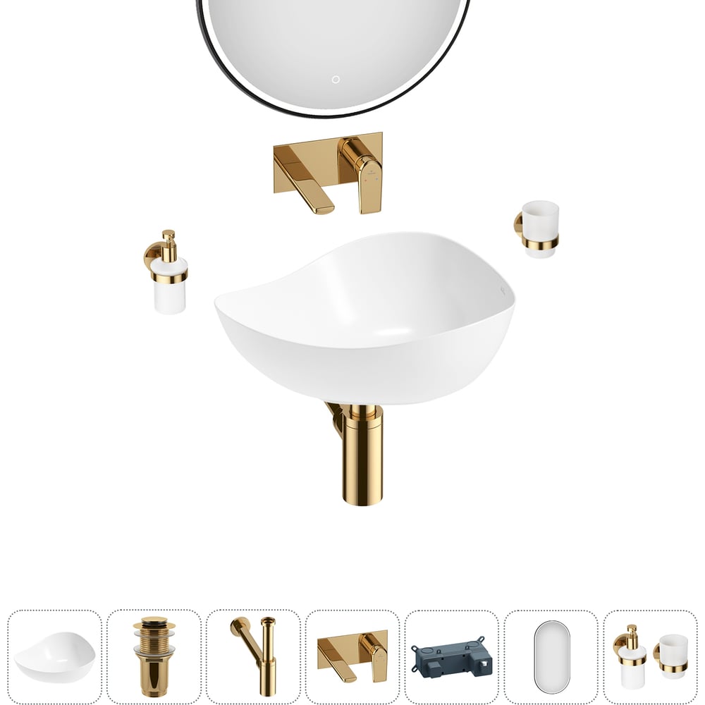 Изображение товара Набор Wellsee 6 в 1 Nexus Flex накладная раковина 50x39 см