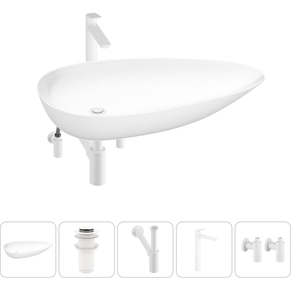 Изображение товара Накладная раковина Wellsee 5 в 1 Faze Moment 75x43 см современный дизайн