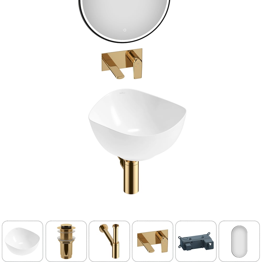 Изображение товара Набор Wellsee 5 в 1 Nexus Flex накладная раковина 38x36 см