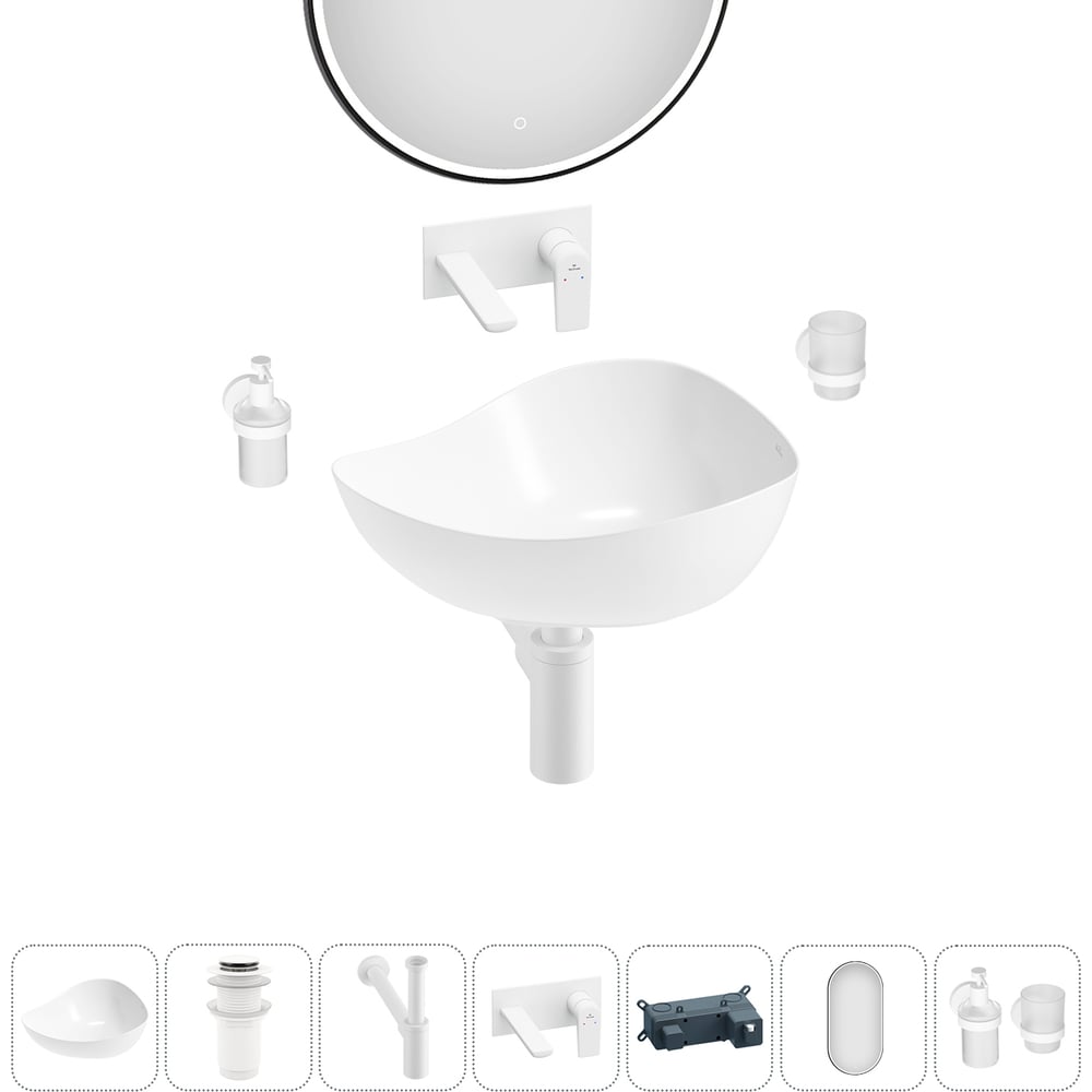 Изображение товара Набор Wellsee 6 в 1 Nexus Flex накладная раковина 50x39 см 32340200 20218642R