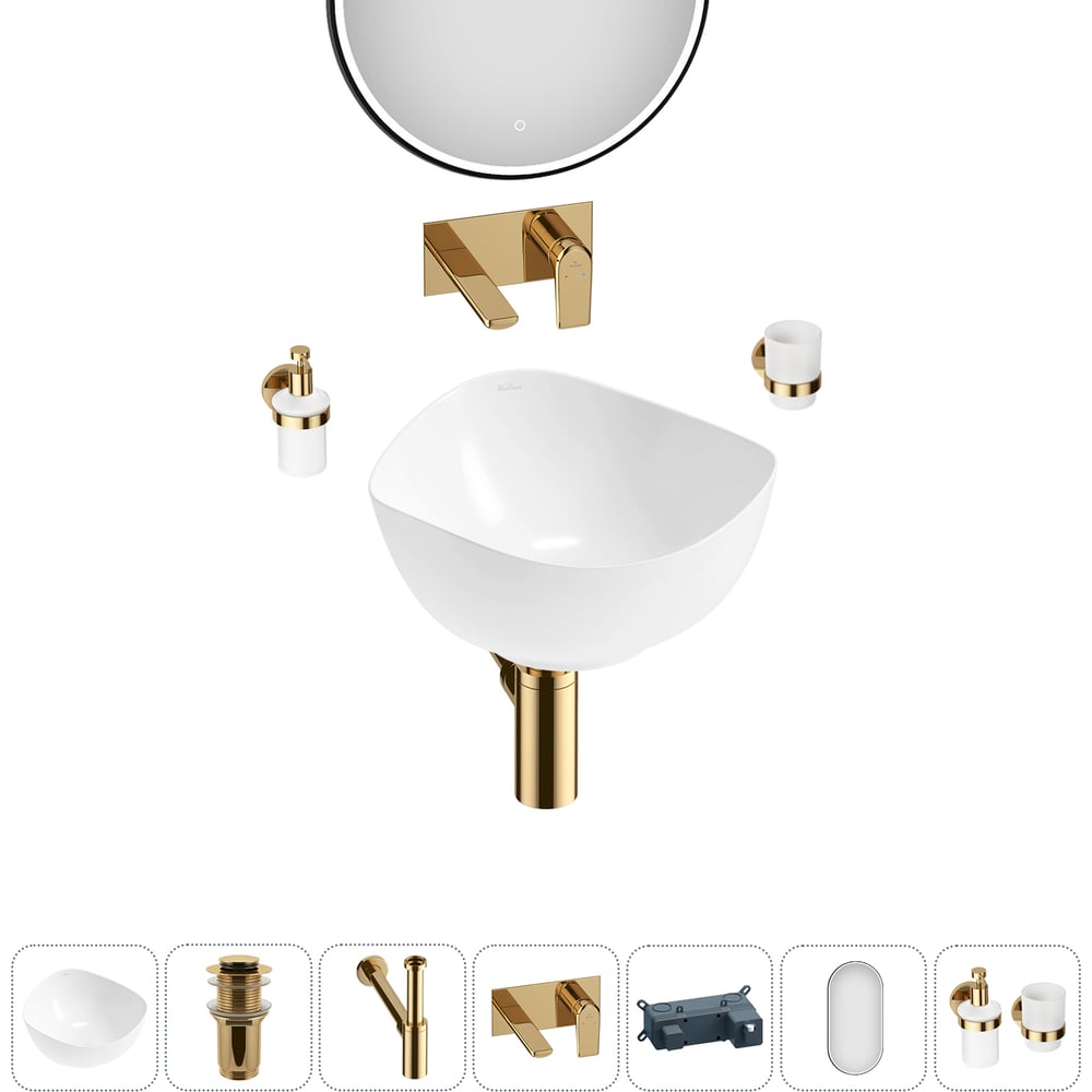 Изображение товара Набор Wellsee 6 в 1 Nexus Flex накладная раковина 38x36 см