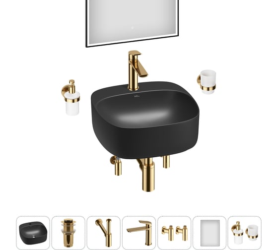 Изображение товара Набор Wellsee 7 в 1 Ideal накладная раковина 42x42 см 326904000, 18 20218696R