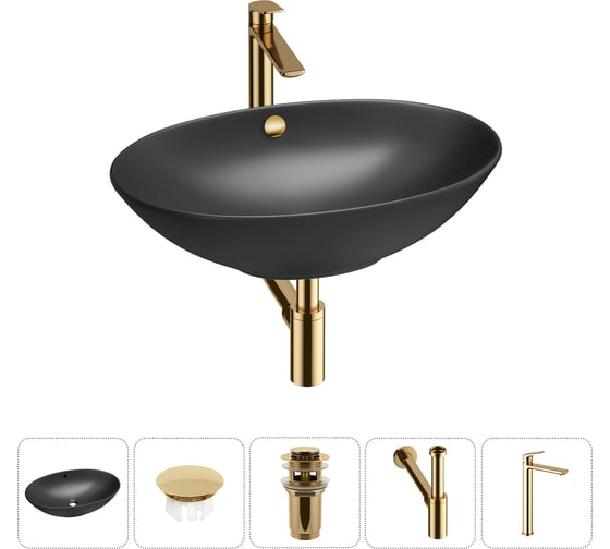 Изображение товара Набор Wellsee 5 в 1 Bliss накладная раковина 63x42 см 32820200S, 14 20217109R