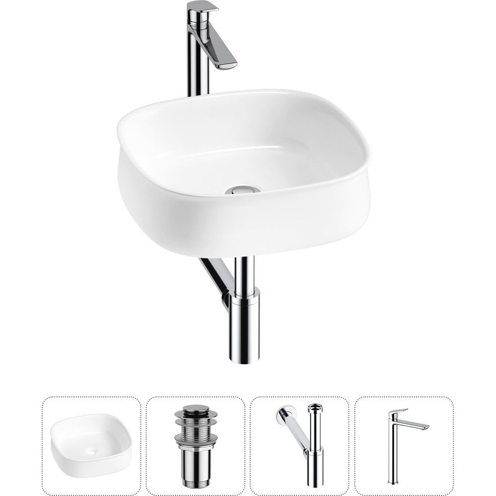Изображение товара Комплект 4 в 1 Lavinia Boho Bathroom Sink накладная раковина 42x42 см 3331108 20215452R