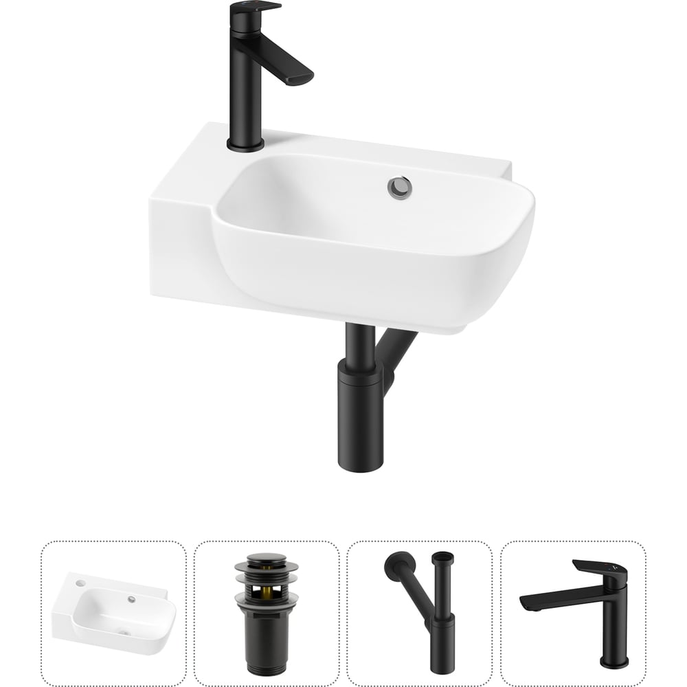 Изображение товара Комплект 4 в 1 Lavinia Boho Bathroom Sink накладная или подвесная раковина 40x24 см