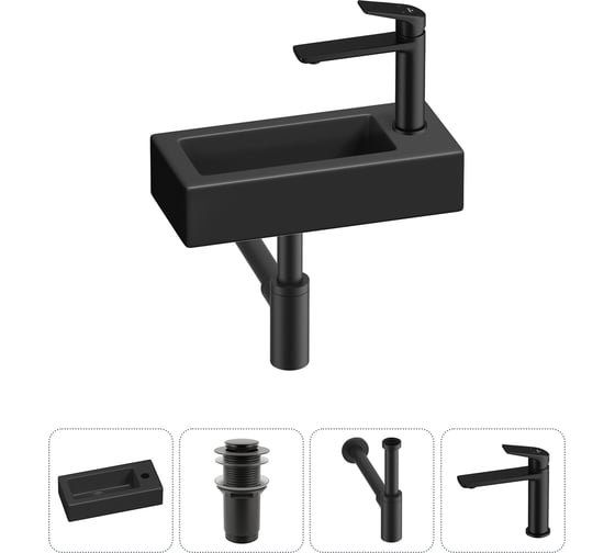 Изображение товара Комплект 4 в 1 Lavinia Boho Bathroom Sink накладная/подвесная раковина 37x18 см 20215876R