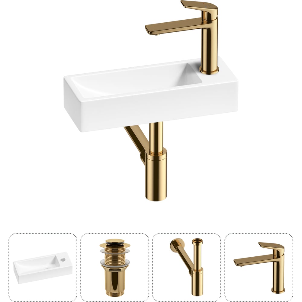 Комплект 4 в 1 Lavinia Boho Bathroom Sink накладная/подвесная раковина 38x14 см 20215947R