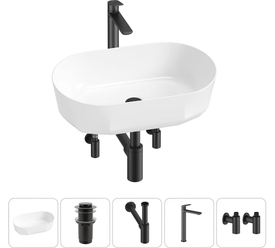 Изображение товара Комплект 5 в 1 Lavinia Boho Bathroom Sink накладная раковина 55x32 см 3331109 20215818R