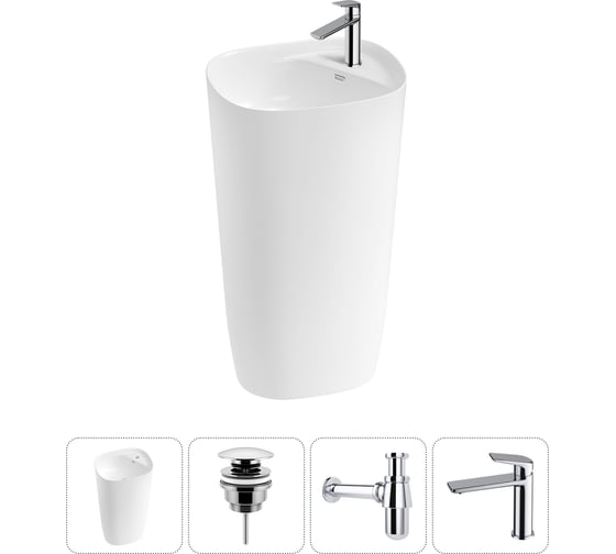 Изображение товара Комплект Wellsee 4 в 1 Lavinia Boho Bathroom Sink напольная раковина 50x45x89 см 3331 20215532R