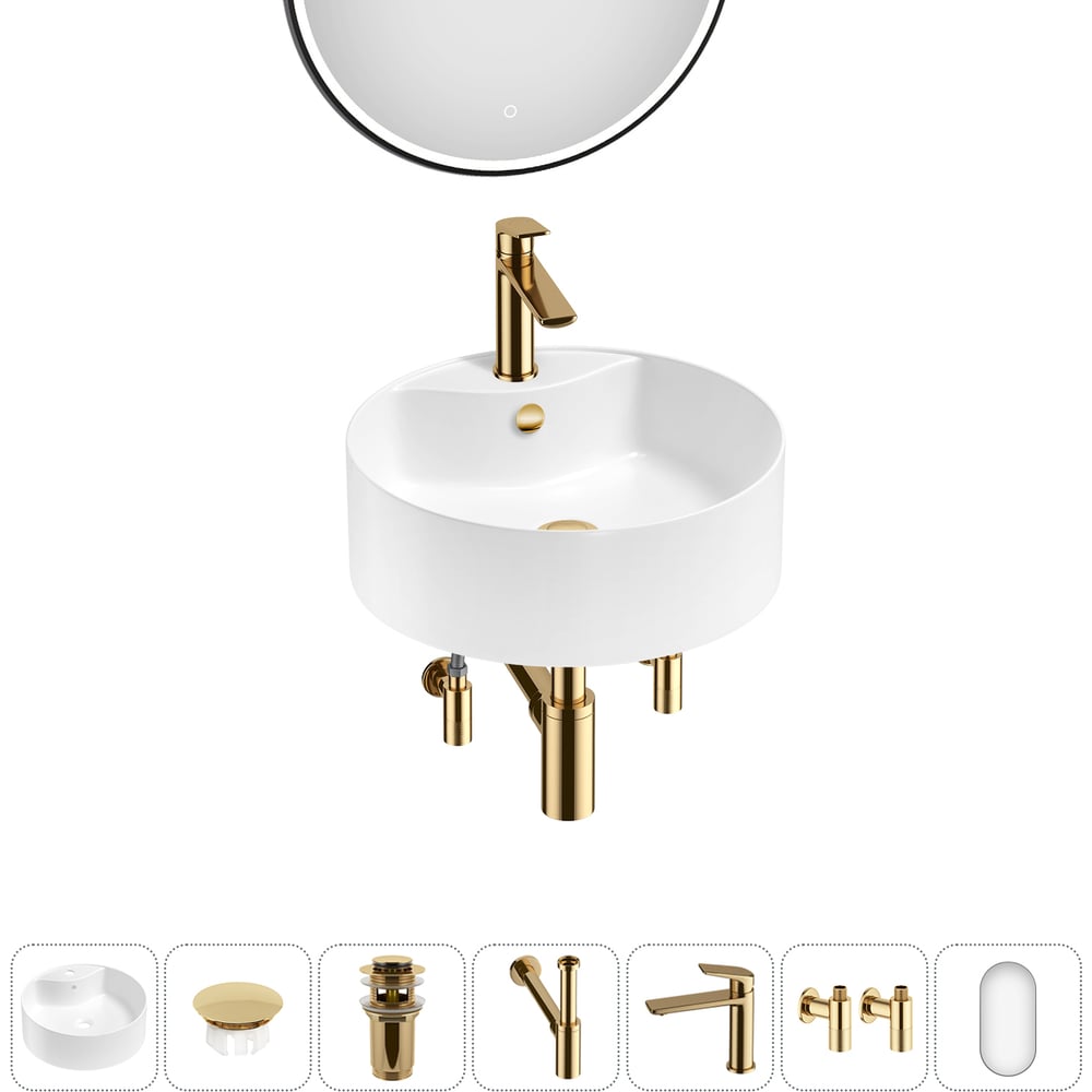 Изображение товара Wellsee Praxis накладная раковина 46x46 см, белая, фарфор