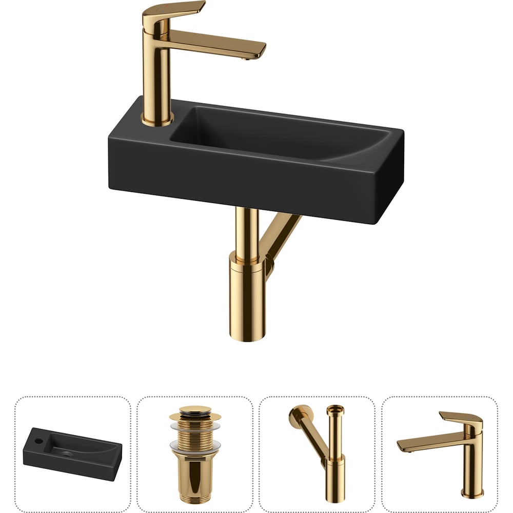 Изображение товара Комплект 4 в 1 Lavinia Boho Bathroom Sink накладная раковина из фарфора черный