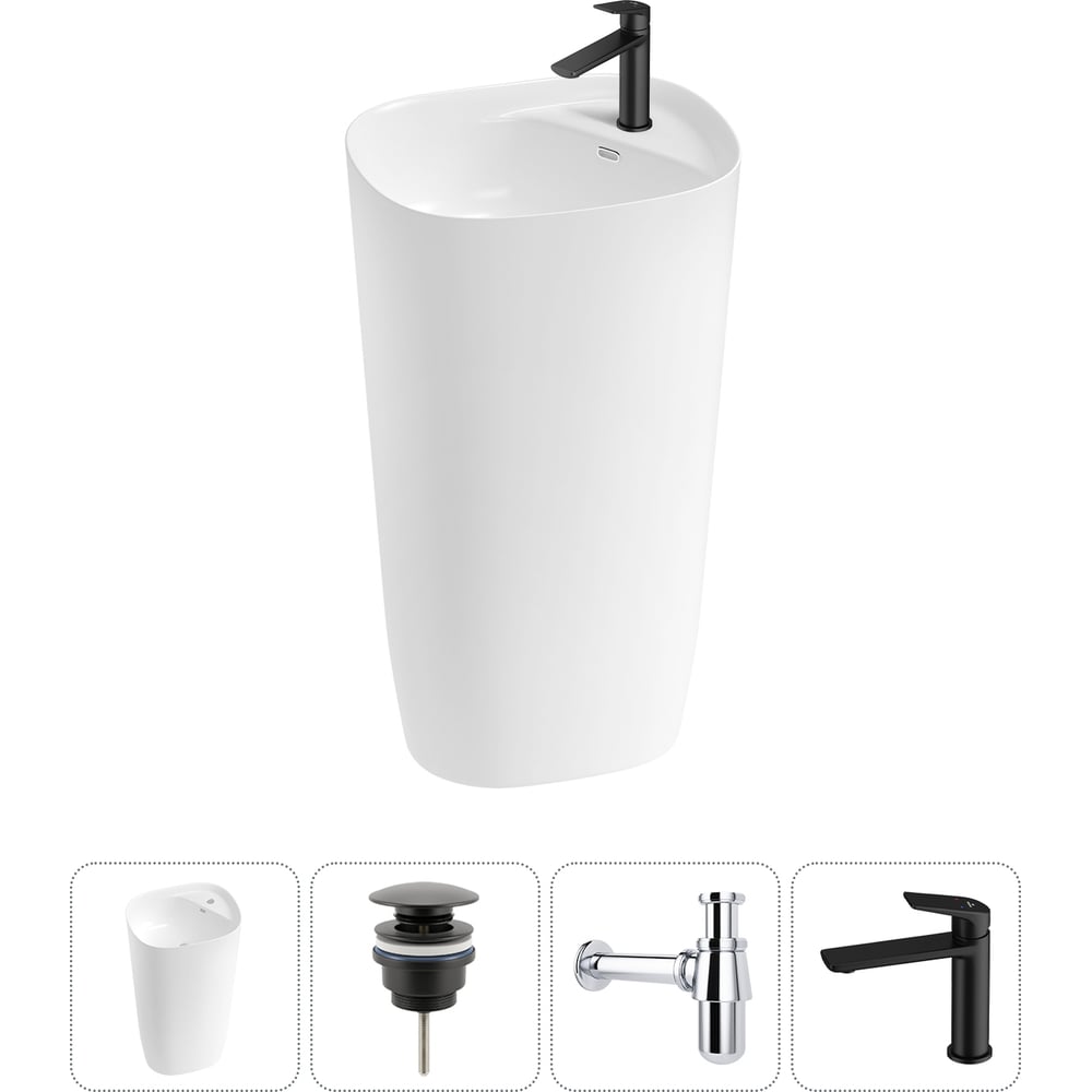 Комплект Wellsee 4 в 1 Lavinia Boho Bathroom Sink напольная раковина 50x45x89 см 3331 20215533R