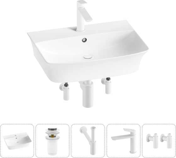 Изображение товара Комплект 5 в 1 Lavinia Boho Bathroom Sink накладная/подвесная раковина 55x42 см 20216792R