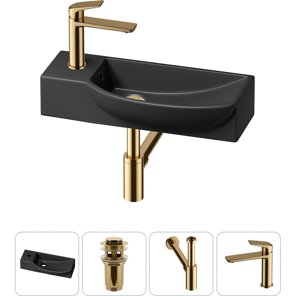 Изображение товара Комплект 4 в 1 Lavinia Boho Bathroom Sink накладная раковина 50x24 см черная