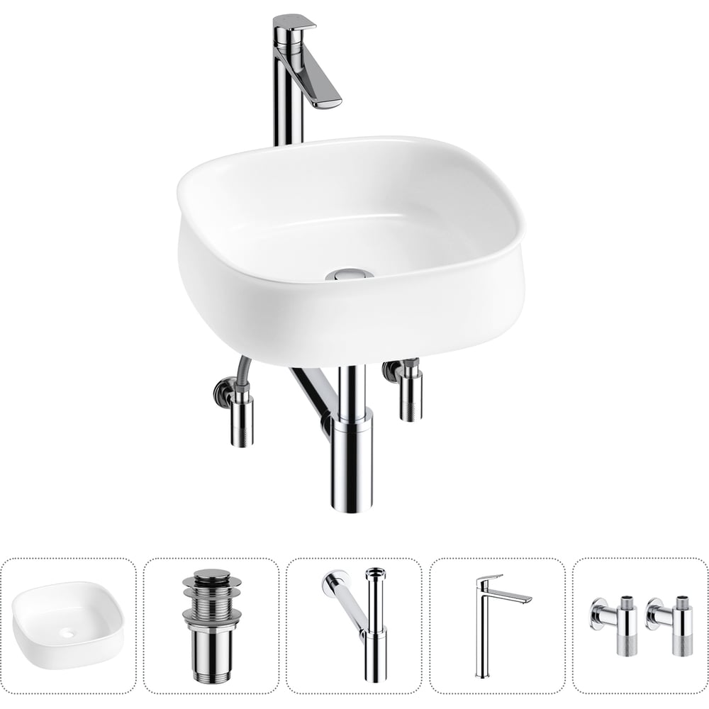 Изображение товара Комплект 5 в 1 Lavinia Boho Bathroom Sink накладная раковина 42x42 см