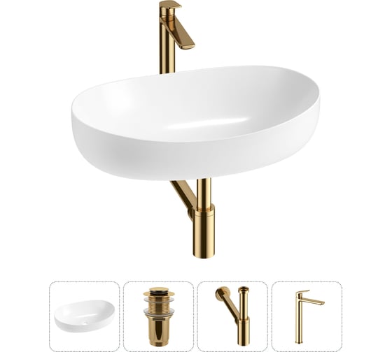 Изображение товара Комплект 4 в 1 Lavinia Boho Bathroom Sink накладная раковина 63x42 см 3331111 20215518R