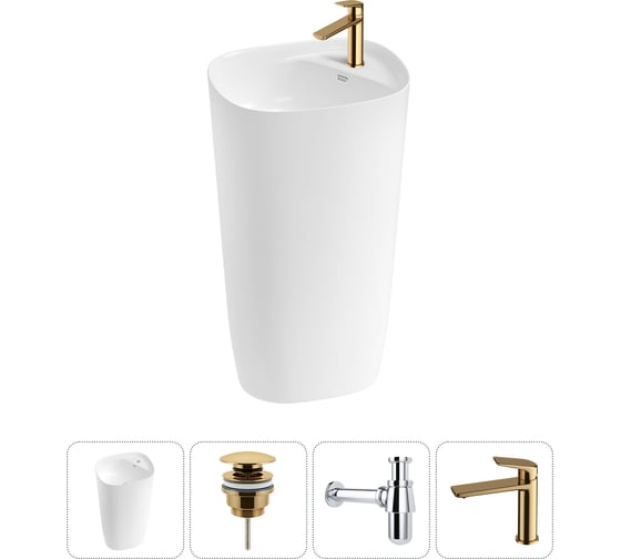 Изображение товара Комплект Wellsee 4 в 1 Lavinia Boho Bathroom Sink напольная раковина 50x45x89 см 3331 20215534R