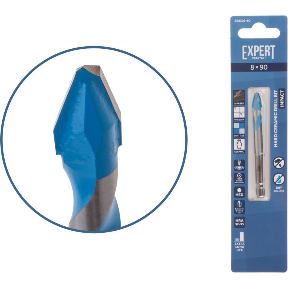 Изображение товара Сверло по керамограниту STARTUL 8x90 мм - Хвостовик 1/4HEX