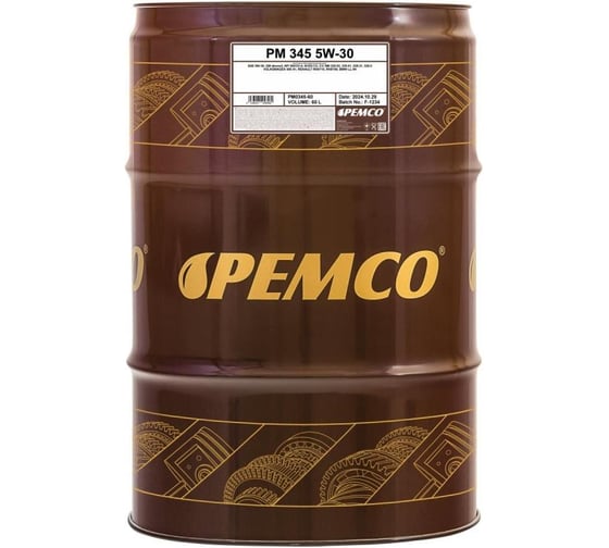 Изображение товара Синтетическое моторное масло Pemco 345 5W30 60 л. 5W-30 PM0345-60-E