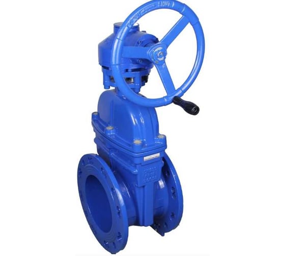 Изображение товара Задвижка клиновая DN.ru 30ч939р GGG50-GGG50-EPDM-BLUE ISO Ду50 Ру10/16 с редуктором RMN1-360Z-T2,35-ISO D040-09315