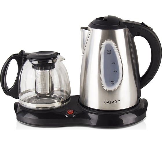 Изображение товара Набор для приготовления чая Galaxy LINE GL 0403, 2220 Вт, чайник - 1,8 л, стекл-й заварочный чайник - 1 л, функ-я поддержания темп-ры завар-го чайника 7010204030