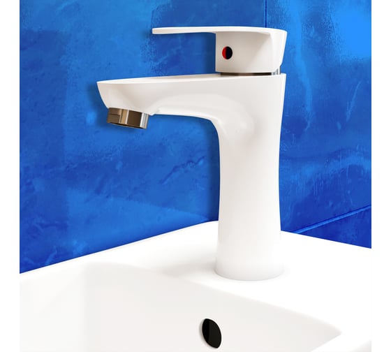 Изображение товара Смеситель для раковины c коротким изливом CAPEL Тип 1 ABS-пластик,белый CAP-SR-W-01