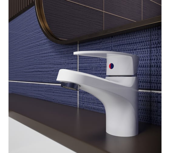 Изображение товара Смеситель для раковины c коротким изливом CAPEL Тип 2 ABS-пластик, белый CAP-SR-W-02