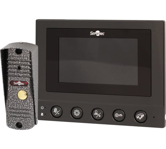 Изображение товара Комплект Smartec ST-MS604S-BK черный монитор видеодомофона 4 и панель вызова 600ТВЛ smkd0694