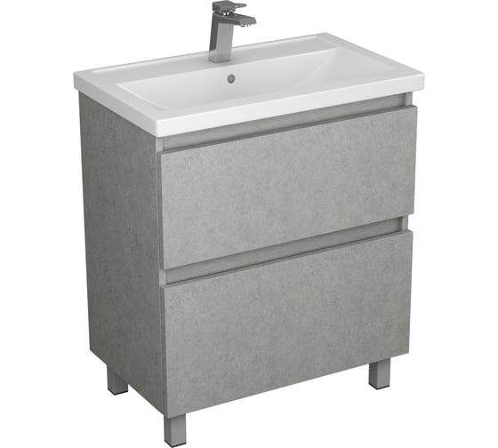 Изображение товара Тумба под умывальник Фостер 70 Uncoria Моро с 2-мя ящиками, светлый камень 57038