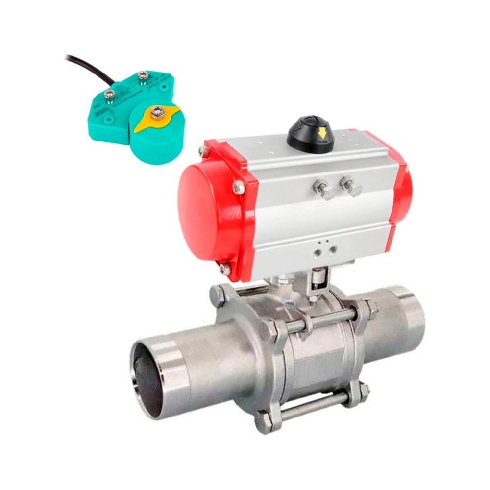 Изображение товара Кран шаровой 316-316-PTFE-W-ISO-H LONG Ду15 Ру63 пн.привод нержавеющая сталь