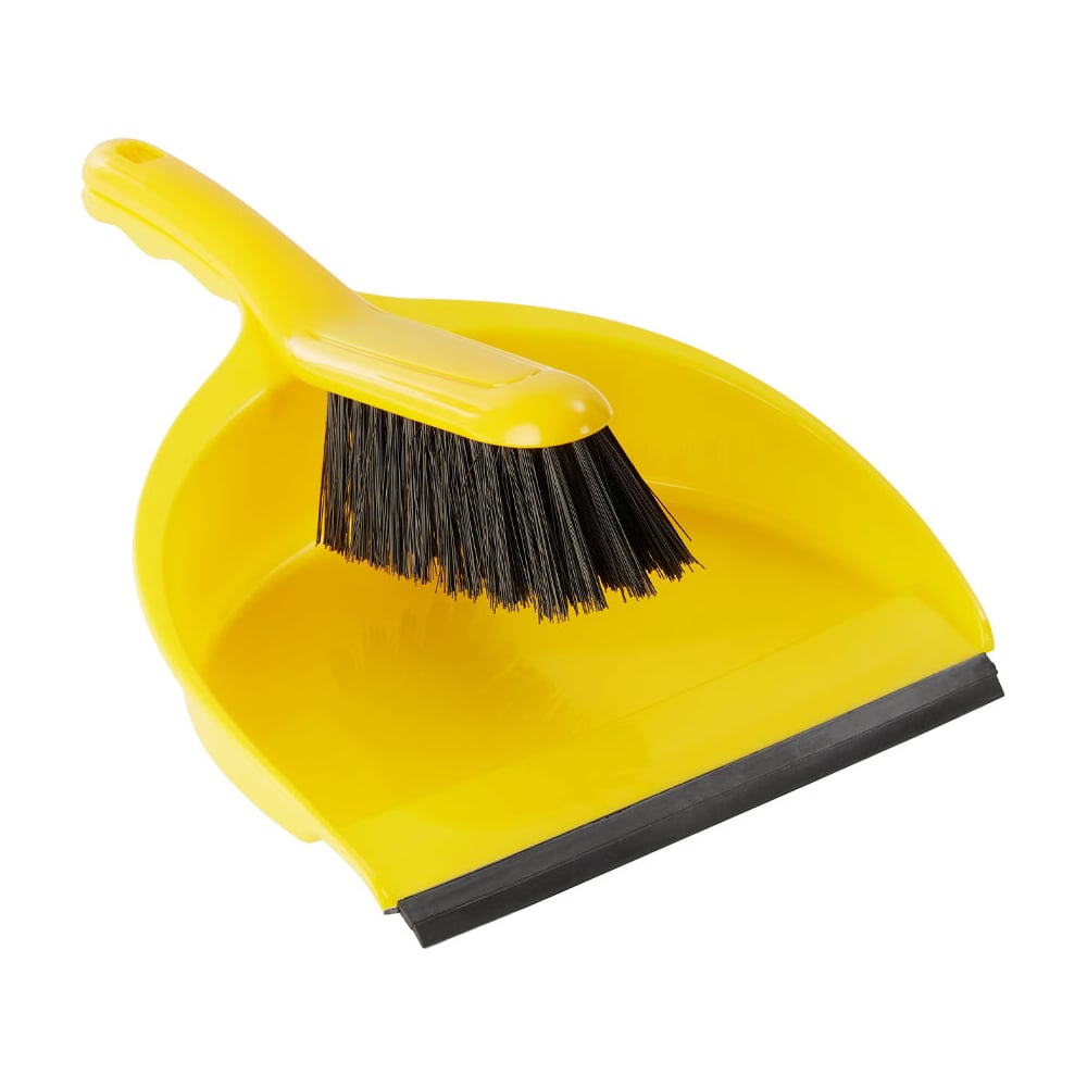 Изображение товара Совок ручной с мягкой щеткой SYR 2 шт желтый S0612294 - удобный инструмент для уборки