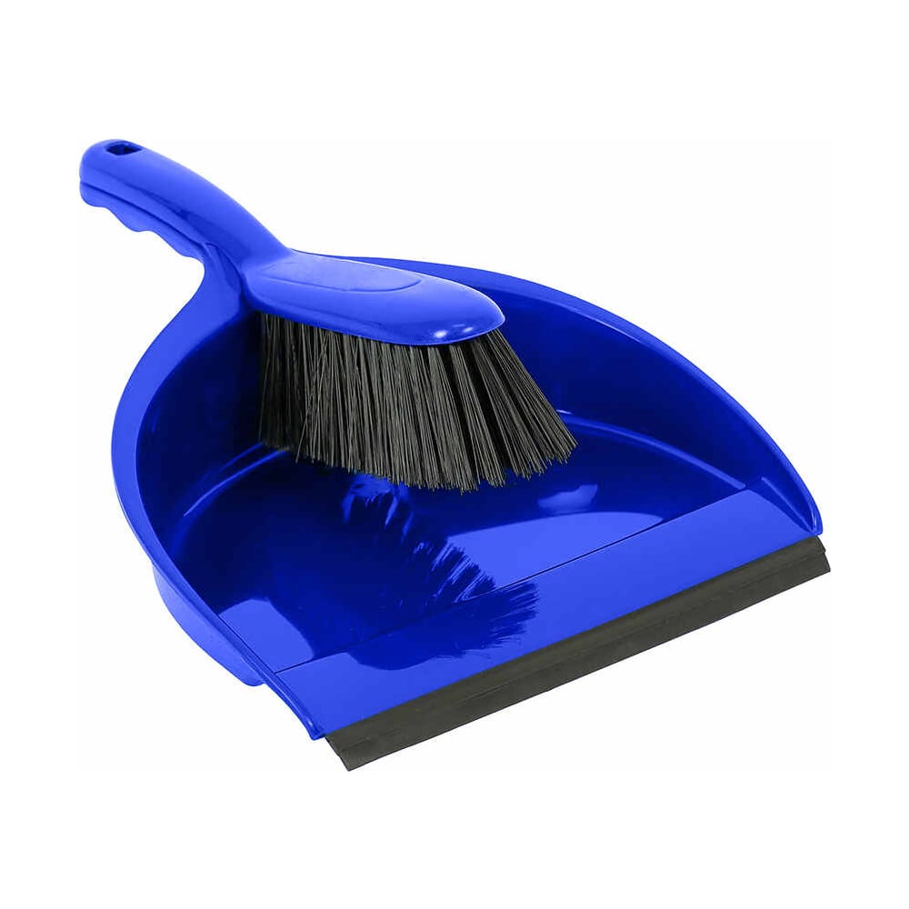 Изображение товара Совок ручной с мягкой щеткой SYR 2 шт, синий, компактный для уборки дома