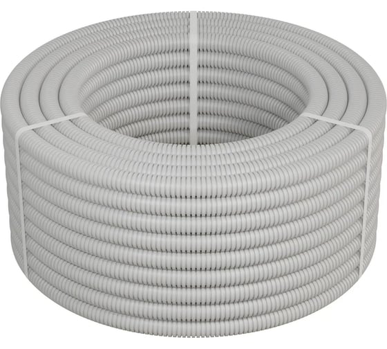 Изображение товара Труба ПВХ гофрированная AGIS с зондом D32мм. (25м/уп) серая 70.01.03.32.025